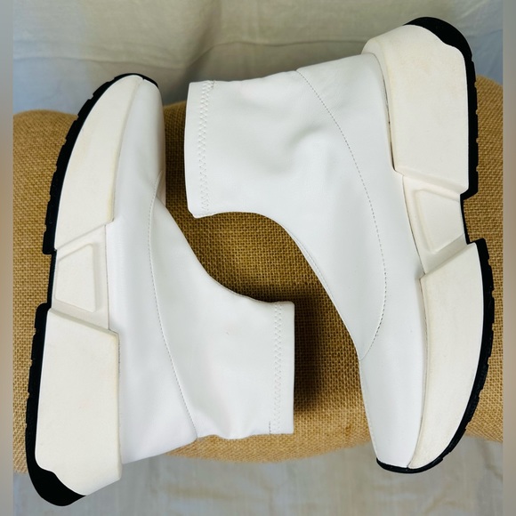 Auth Maison Margiela White High Top Leather Platform MM 6 Sneakers,38, ITALY - Picture 2 of 10